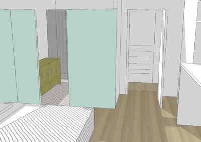 alfred, un appartement familial au centre de Meudon : plan 3D de la chambre